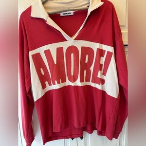 Daydreamer Red and White AMORE Pullover